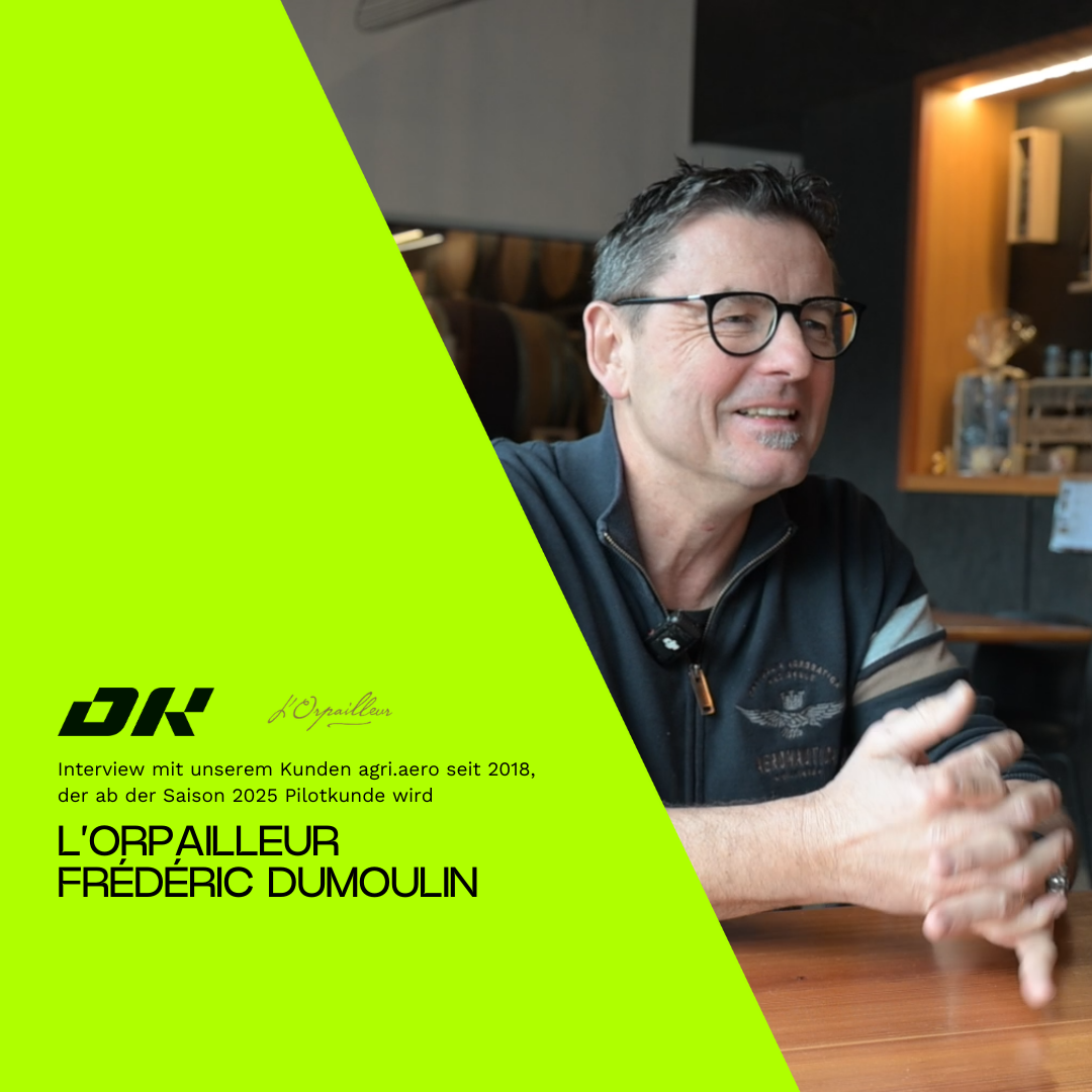 Interview mit Frédéric Dumoulin vom Weingut l’Orpailleur über den Einsatz von Agrardrohnen im Weinbau.